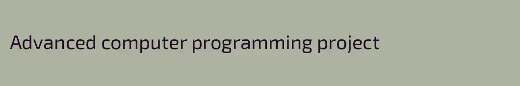 Advanced computer programming project